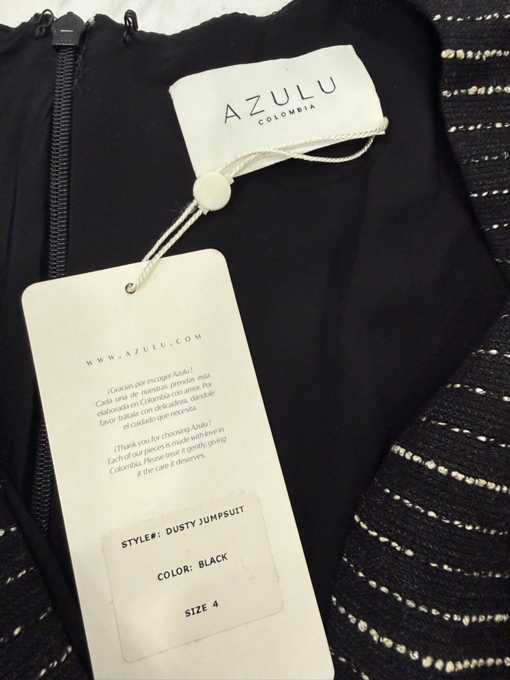 Azulu Black Textured Dusty Jumpsuit Blazer